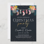 Tropische kerstkaart met Glitter-uitnodigingskaart Kaart (Voorkant)