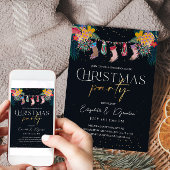 Tropische kerstkaart met Glitter-uitnodigingskaart Kaart