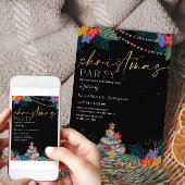 Tropische kerstkaart met Glitter-uitnodigingskaart Kaart