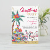 Tropische kerstkaart voor het uitnodigen van gevic kaart (Staand voorkant)