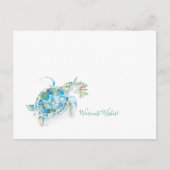 Tropische kerstKaarten Waterverf Zee schildpad Briefkaart (Voorkant)