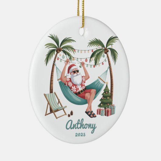 Tropische kerstkerst keramisch ornament (Rechts)
