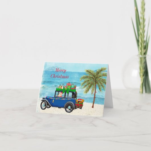 Tropische kerstkerstKaart Bedankkaart (Voorkant)