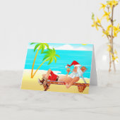 Tropische kerstkerstKaart Kaart (Gele Bloem)