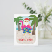 Tropische kerstkerstmis in juli  feestdagenkaart (Staand voorkant)