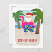 Tropische kerstkerstmis in juli  feestdagenkaart (Voorkant / Achterkant)