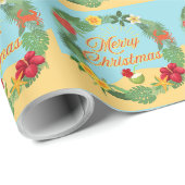 Tropische Kerstkrans Cadeaupapier (Rol Hoek)