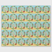 Tropische Kerstkrans Cadeaupapier (Vlak)