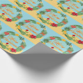 Tropische Kerstkrans Cadeaupapier (Hoek)