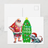 Tropische kerstman briefkaart (Voorkant / Achterkant)