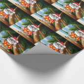 TROPISCHE KERSTMAN CADEAUPAPIER (Hoek)