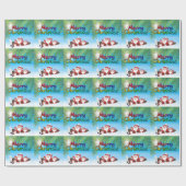 tropische kerstman cadeaupapier (Vlak)