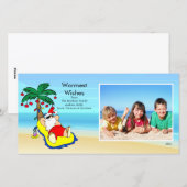 Tropische Kerstman Familie Fotokaart. Feestdagenkaart (Voorkant / Achterkant)