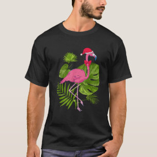 Tropische kerstman Flamingo Hawaii Summer Christma T-shirt