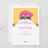 Tropische Kerstman Flamingo Kerst Niet-Foto Feestdagenkaart (Achterkant)