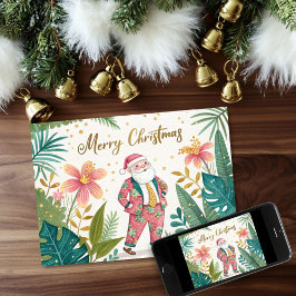 Tropische kerstman in een Petten Kaart