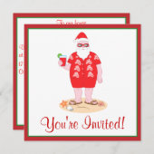 Tropische kerstman kaart (Voorkant / Achterkant)