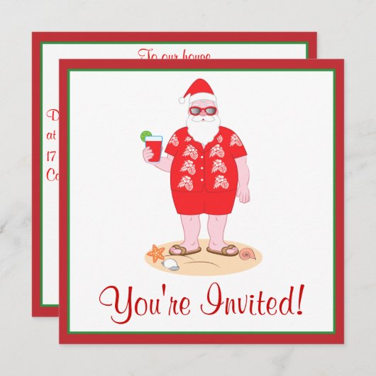 Tropische kerstman kaart (Voorkant / Achterkant)