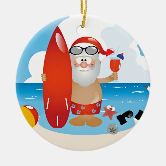 Tropische Kerstman Keramisch Ornament (Voorkant)