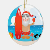 Tropische Kerstman Keramisch Ornament (Links)
