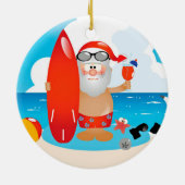 Tropische Kerstman Keramisch Ornament (Achterkant)