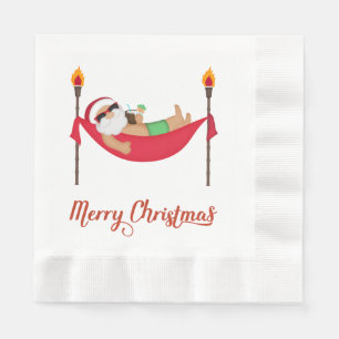 Tropische Kerstman Kerst Papieren Servetten