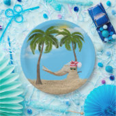 Tropische kerstman met Hammock Paper Pla Papieren Bordje (Feest)