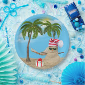 Tropische kerstman met Hammock Papieren Bordje (Feest)