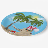 Tropische kerstman met Hammock Papieren Bordje (Gekanteld)