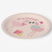 Tropische kerstman met kerstmis papieren bordje (Gekanteld)