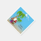 tropische Kerstman met palmbomen Servet (Hoek)