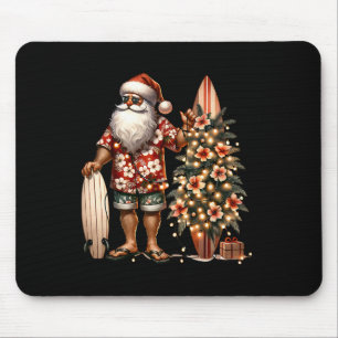 Tropische Kerstman Santa Surft Strand Hibiscus Xm Muismat