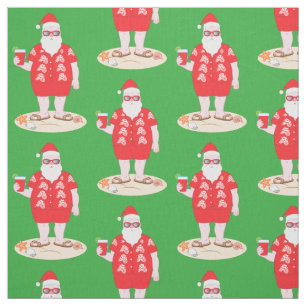 Tropische kerstman stof