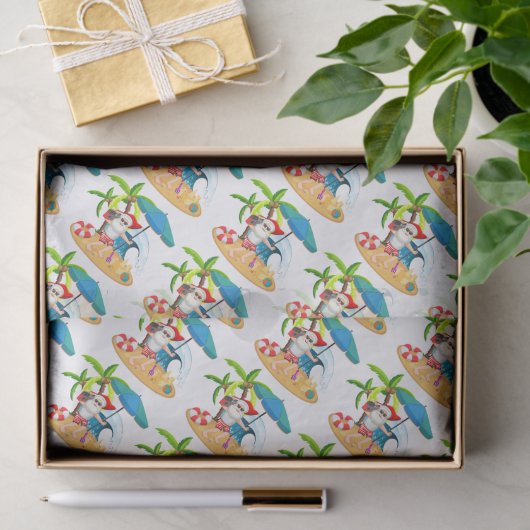 Tropische kerstman tissuepapier (Geschenk)