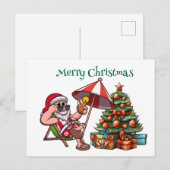 Tropische Kerstman Vrolijk Kerstfeest Briefkaart (Voorkant / Achterkant)