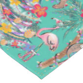 Tropische kerstmannen met Santa en Flamingo's Tafelkleed (Gekanteld)