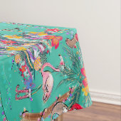 Tropische kerstmannen met Santa en Flamingo's Tafelkleed (Voorbeeld)