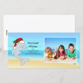 Tropische Kerstmis Dolfijn Familie Fotokaart. Feestdagenkaart (Voorkant / Achterkant)