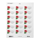 Tropische Kerstmis Familie Bloemblad Adres Etiket (Full Sheet)
