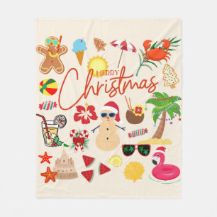 Tropische Kerstmis Fleece Deken