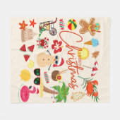 Tropische Kerstmis Fleece Deken (Voorkant (Horizontaal))