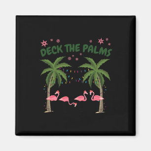 Tropische Kerstmis Florida Flamingo Deck The Palms Magneet