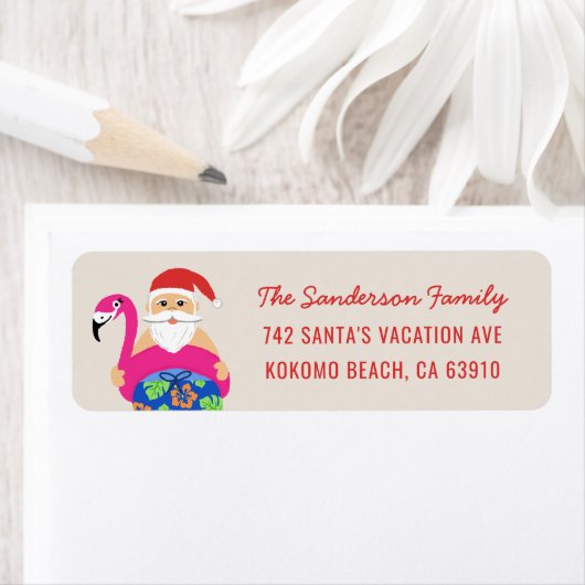 Tropische Kerstmis in juli Pool Float Etiket (Insitu)