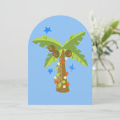 Tropische Kerstmis Juli Palmboom Zomer Kerstmis Kaart (Staand voorkant)