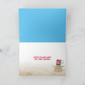 Tropische Kerstmis met sandman en hammock Feestdagen Kaart (Binnen)