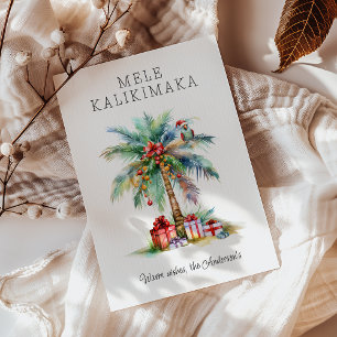 Tropische Kerstmis Plat Kerstkaart
