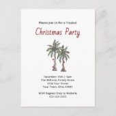 Tropische kerstpalmbomen Beach Holiday Party Uitnodiging Briefkaart (Voorkant)