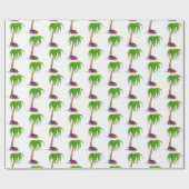 Tropische kerstpalmbomen cadeaupapier (Vlak)