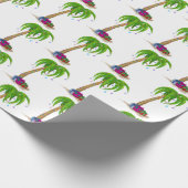 Tropische kerstpalmbomen cadeaupapier (Hoek)