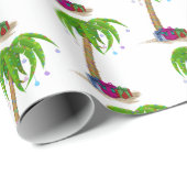 Tropische kerstpalmbomen cadeaupapier (Rol Hoek)